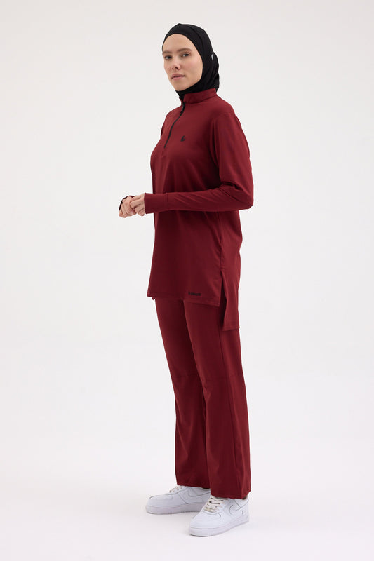 Kol Detaylı Tunik Bordo