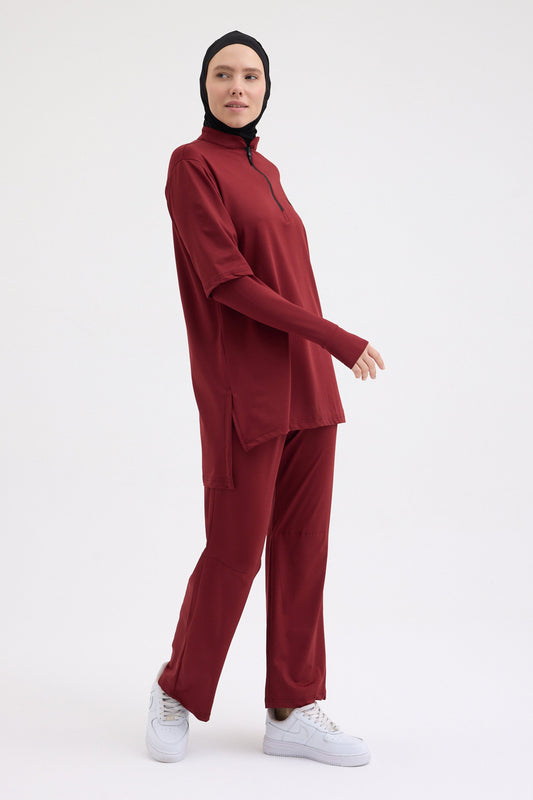 Tayt Eklentili Takım Bordo