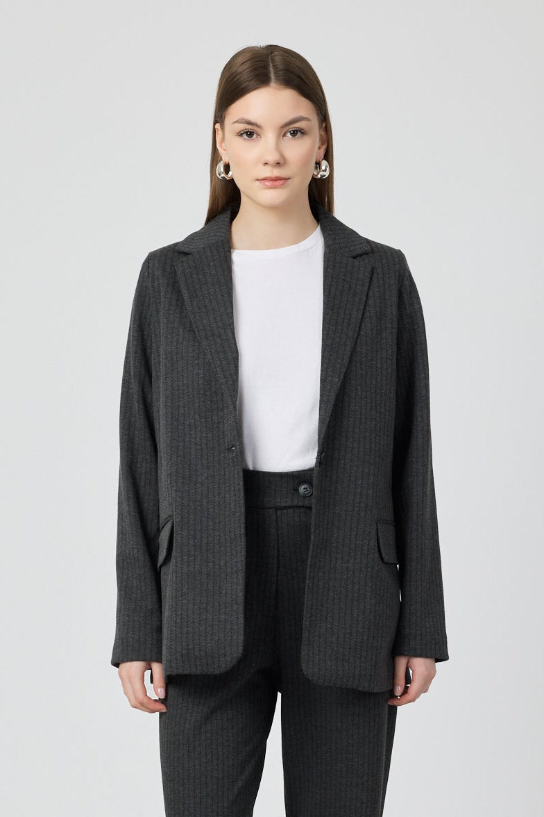 Astarlı Blazer Ceket Antrasit