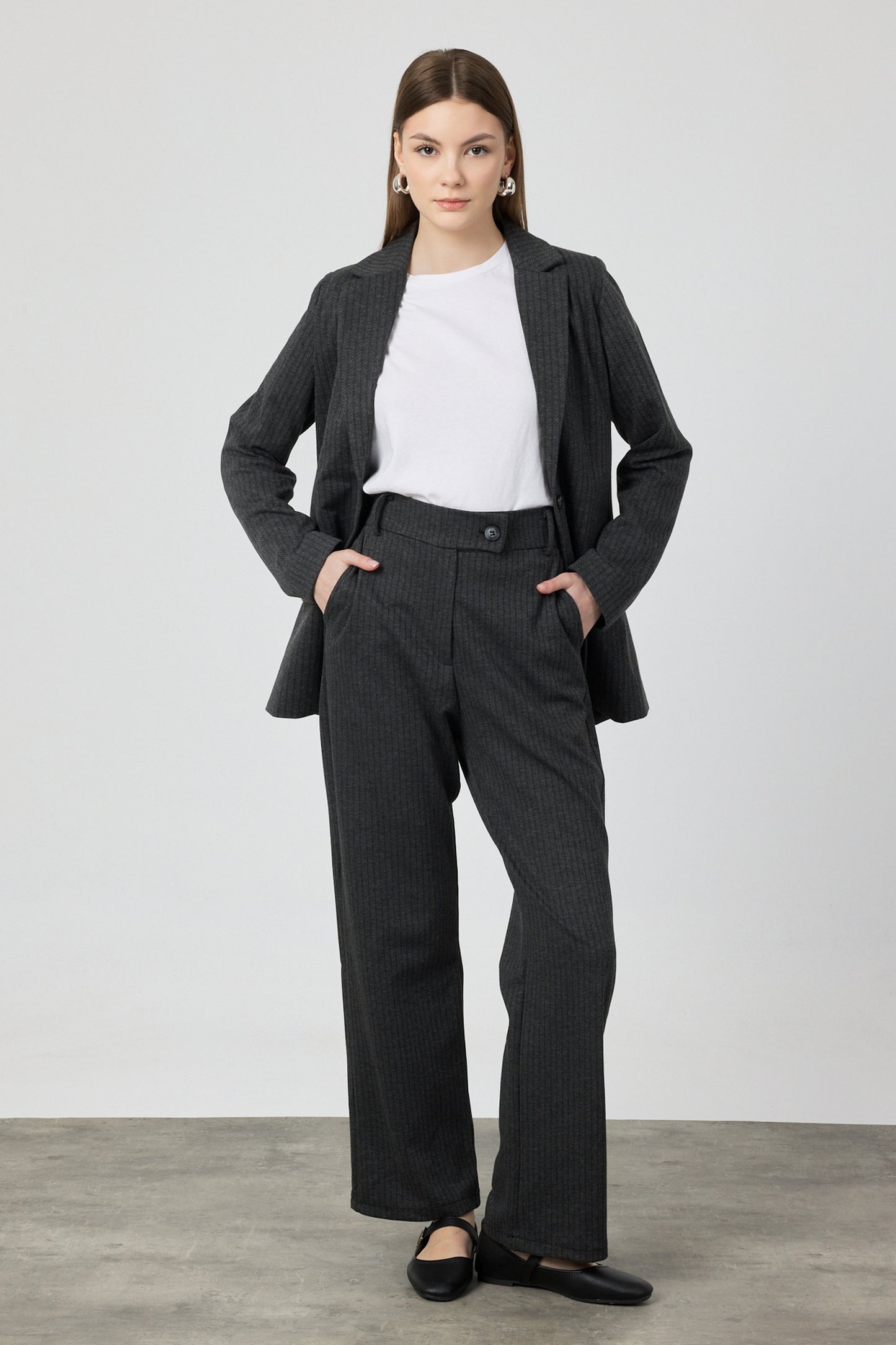Astarlı Blazer Takım Antrasit