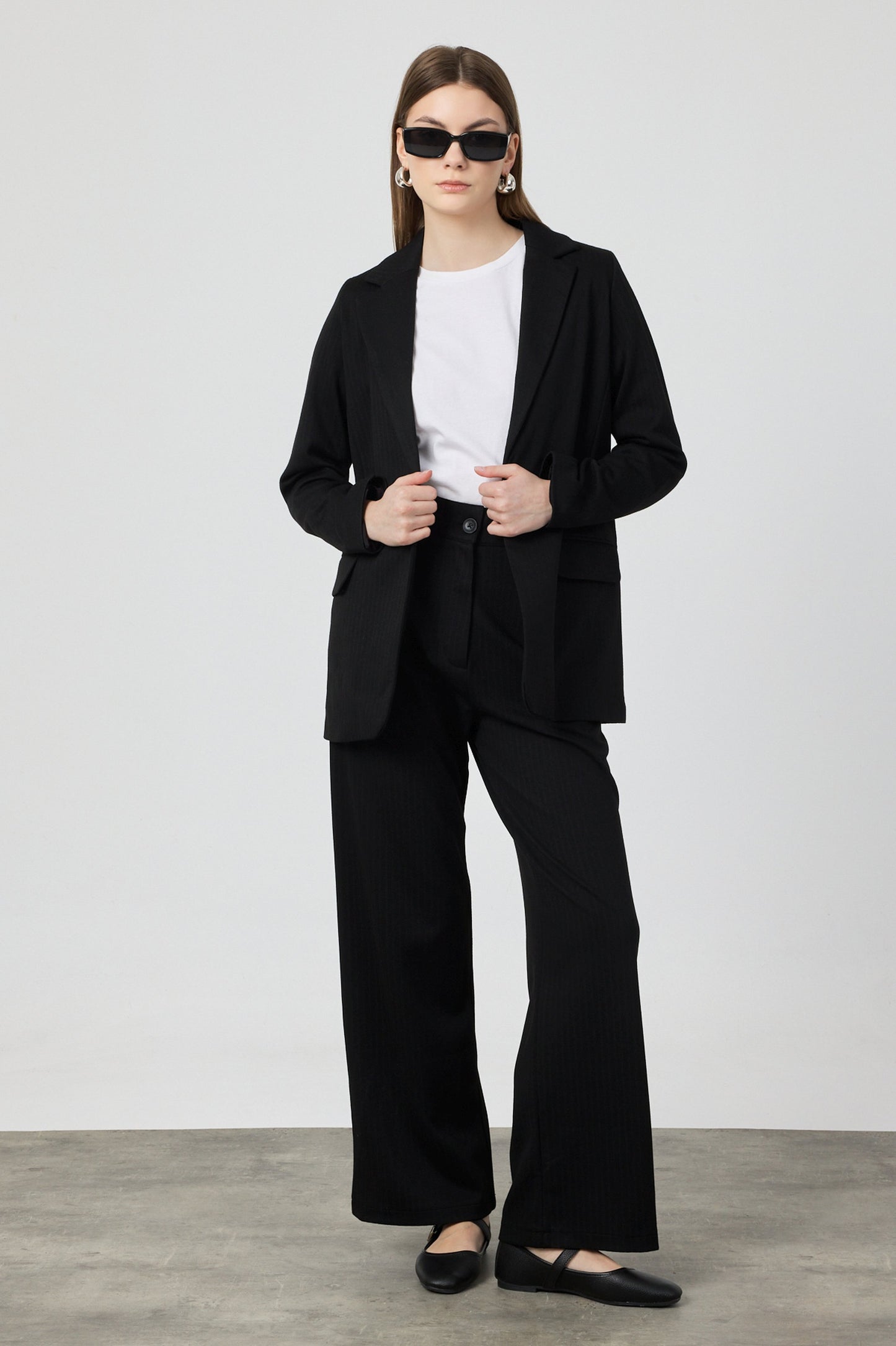 Astarlı Blazer Takım Siyah