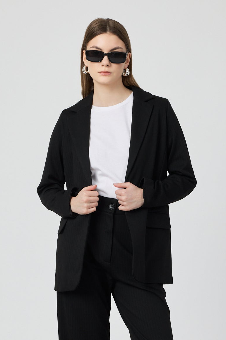 Astarlı Blazer Ceket Siyah