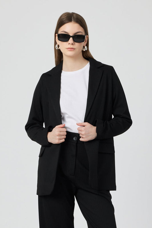 Astarlı Blazer Ceket Siyah
