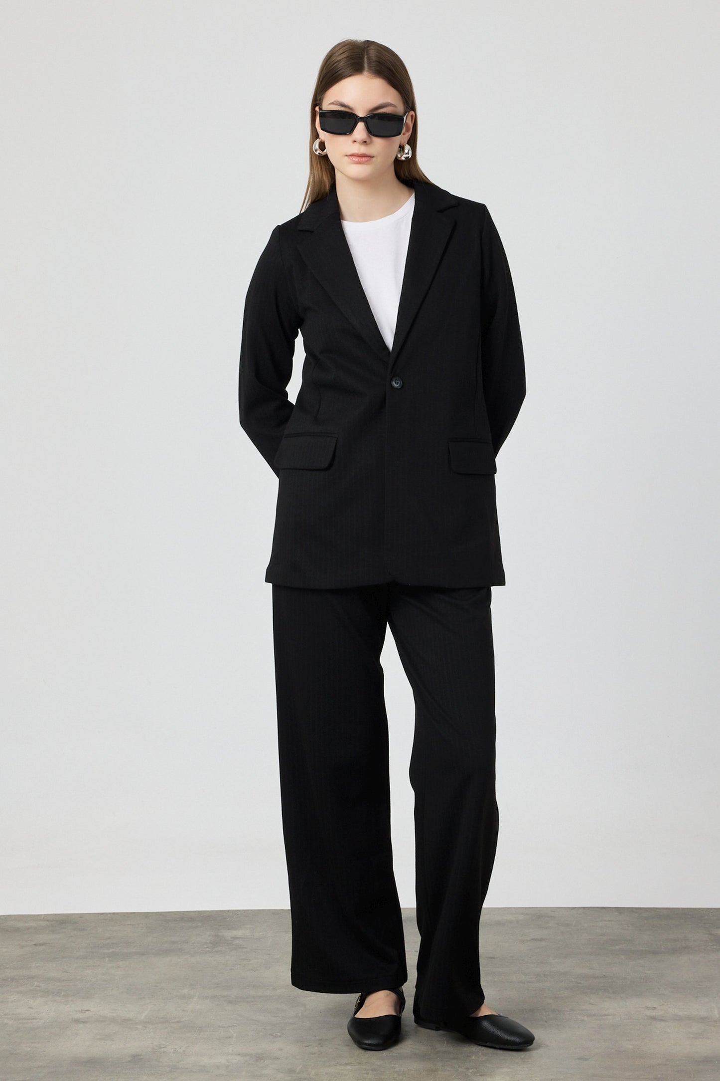 Astarlı Blazer Takım Siyah