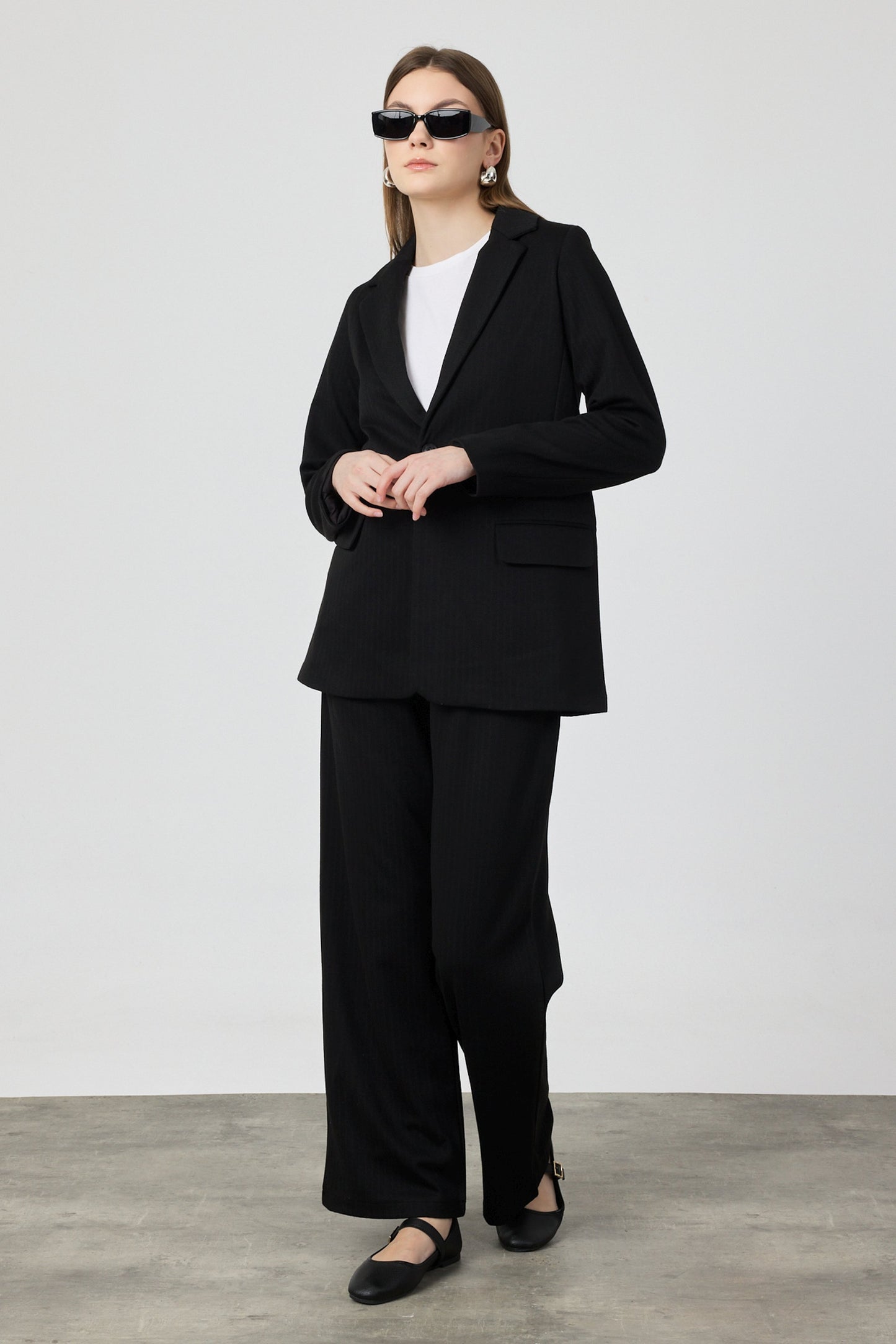 Astarlı Blazer Takım Siyah