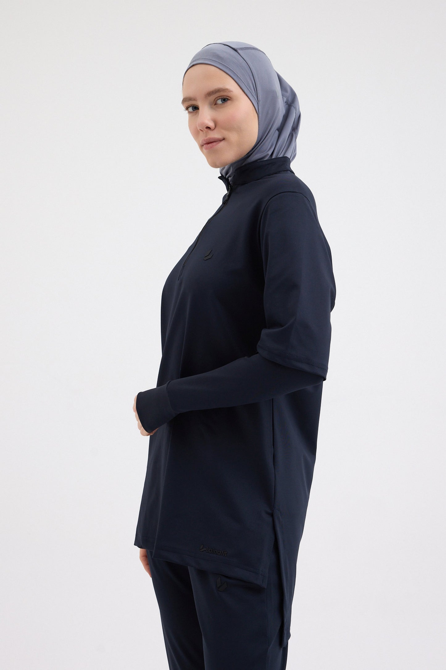 Kol Detaylı Tunik Lacivert