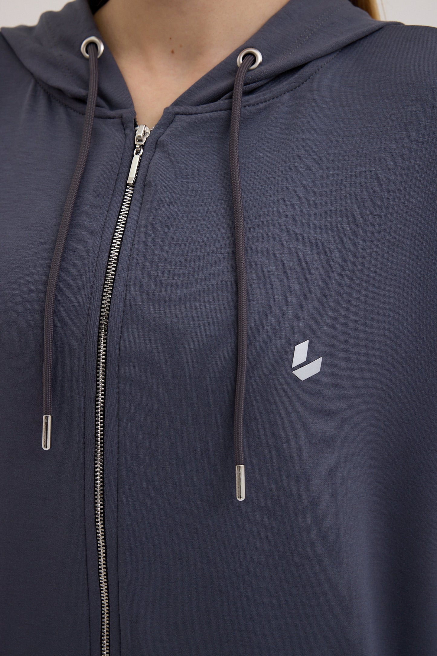 Füme Oversize Kapüşonlu Hırka