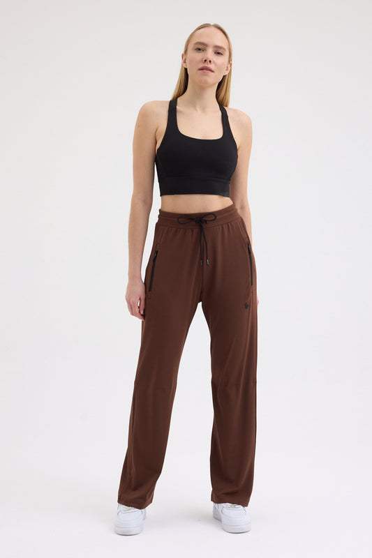 Tayt Eklentili Eşofman Kahve