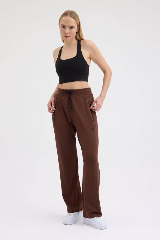 Tayt Eklentili Eşofman Kahve