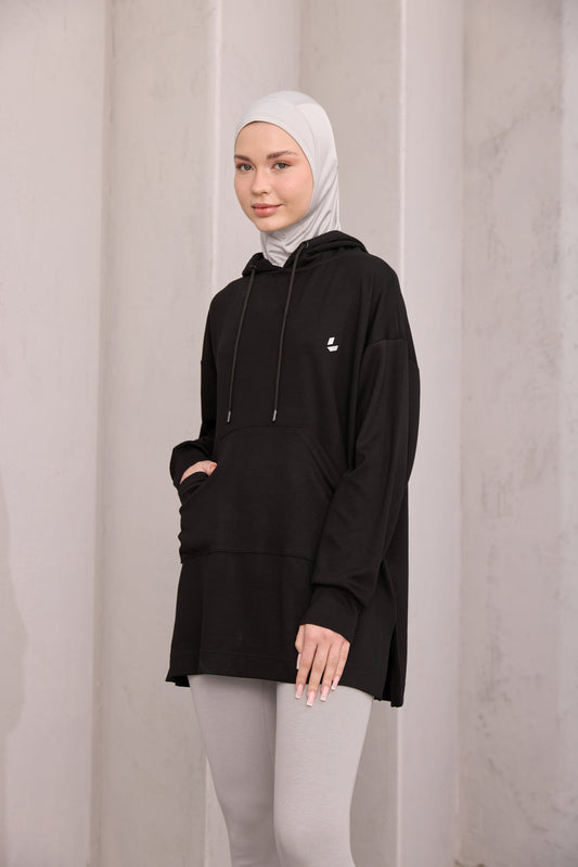 Kapüşonlu Sweat Siyah
