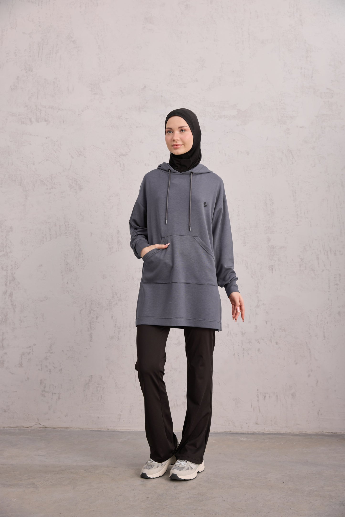 Kapüşonlu Sweat Füme