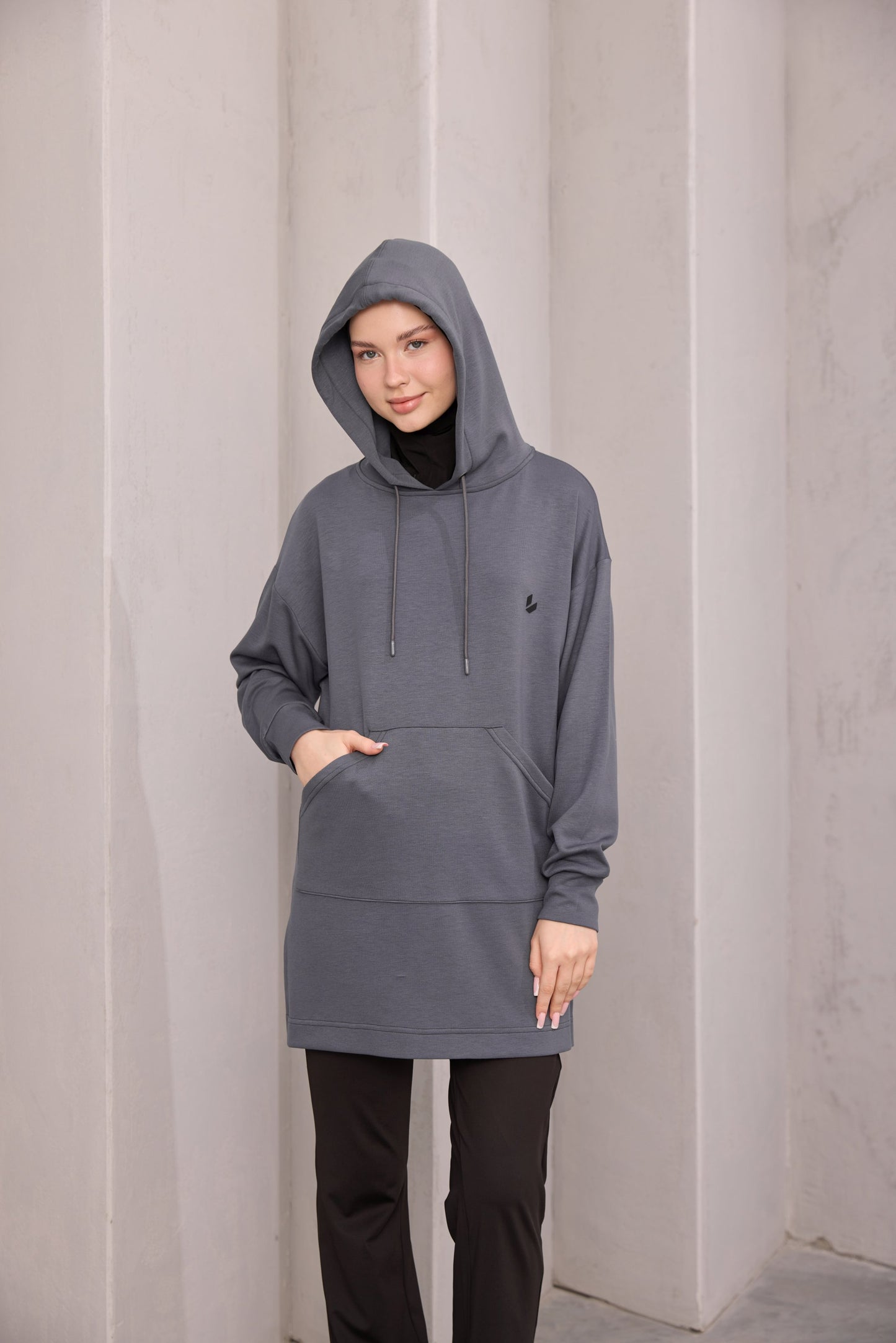 Kapüşonlu Sweat Füme