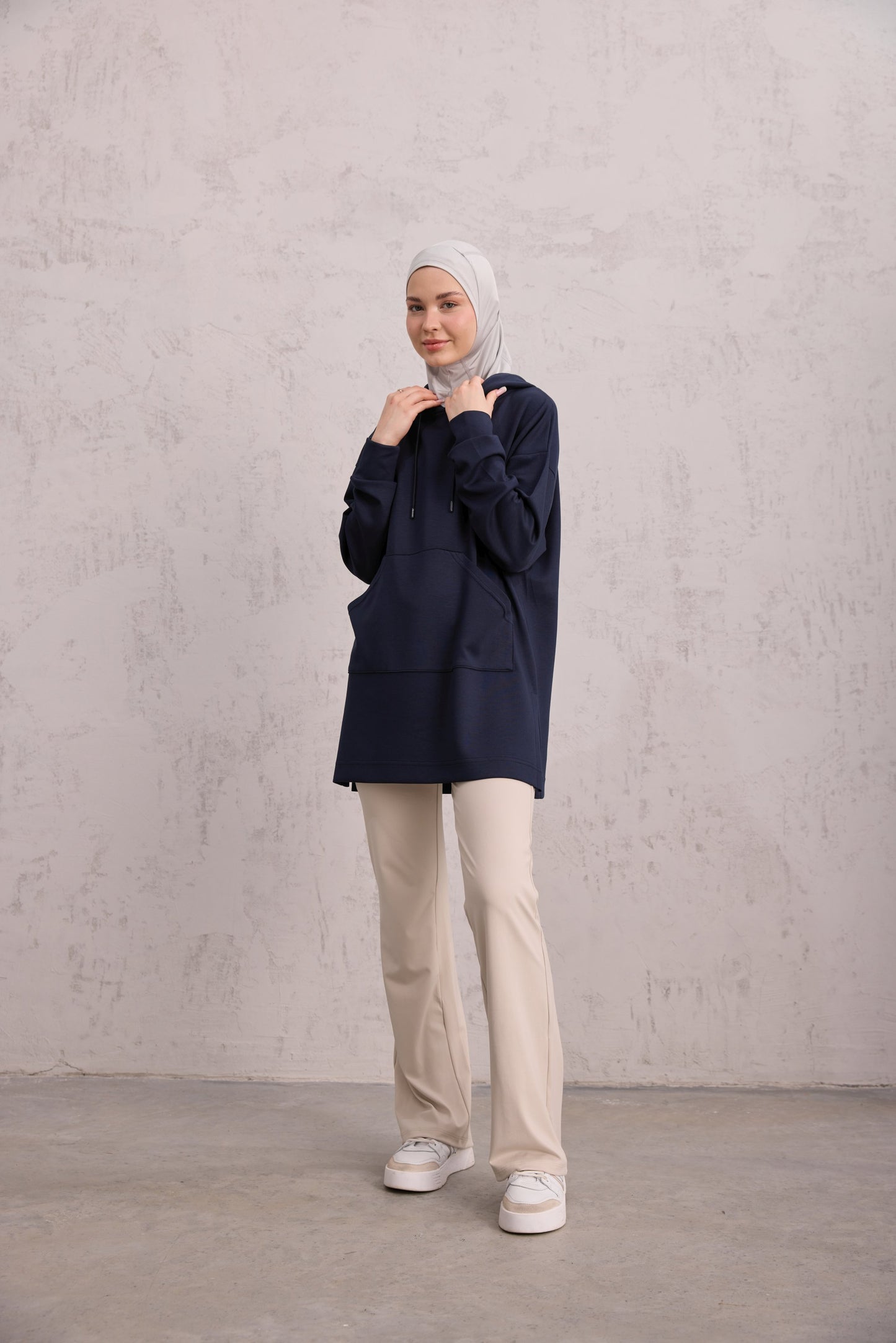 Kapüşonlu Sweat Lacivert