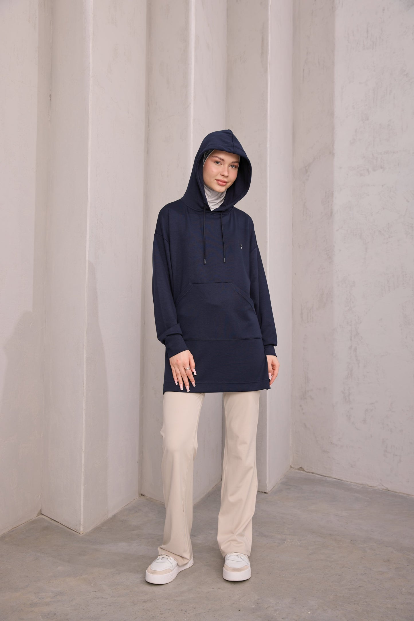 Kapüşonlu Sweat Lacivert